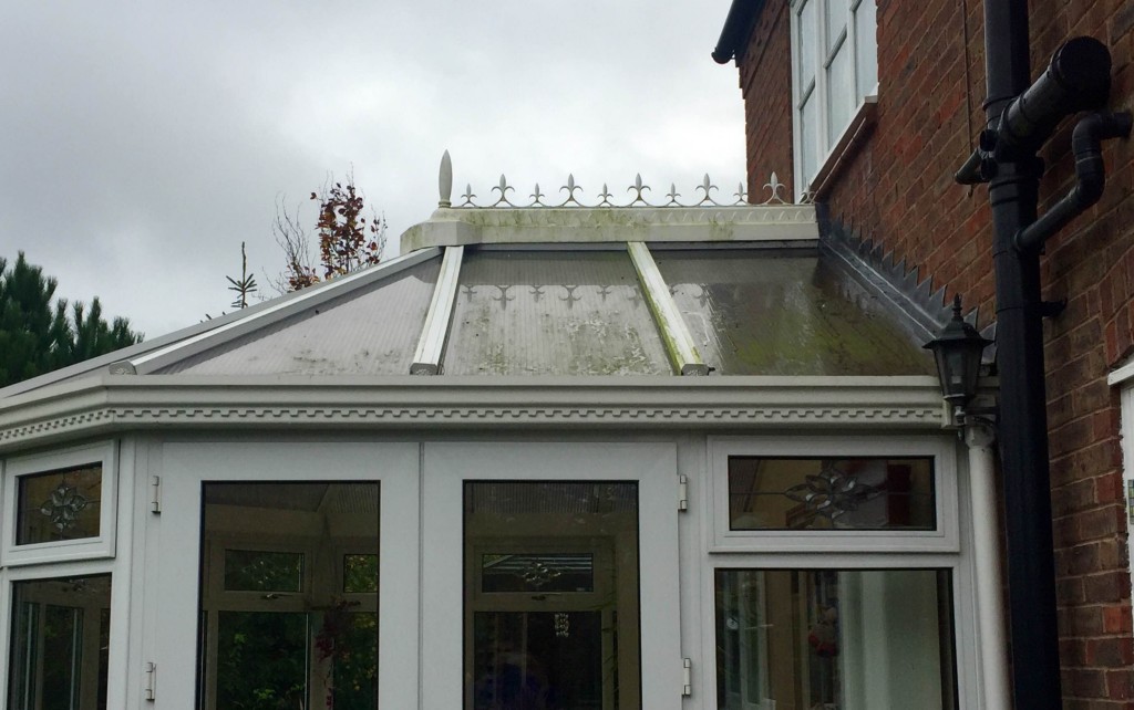 Window Cleaner in Shrewsbury, image of AG Window Cleaning - Conservatory roof - before picture